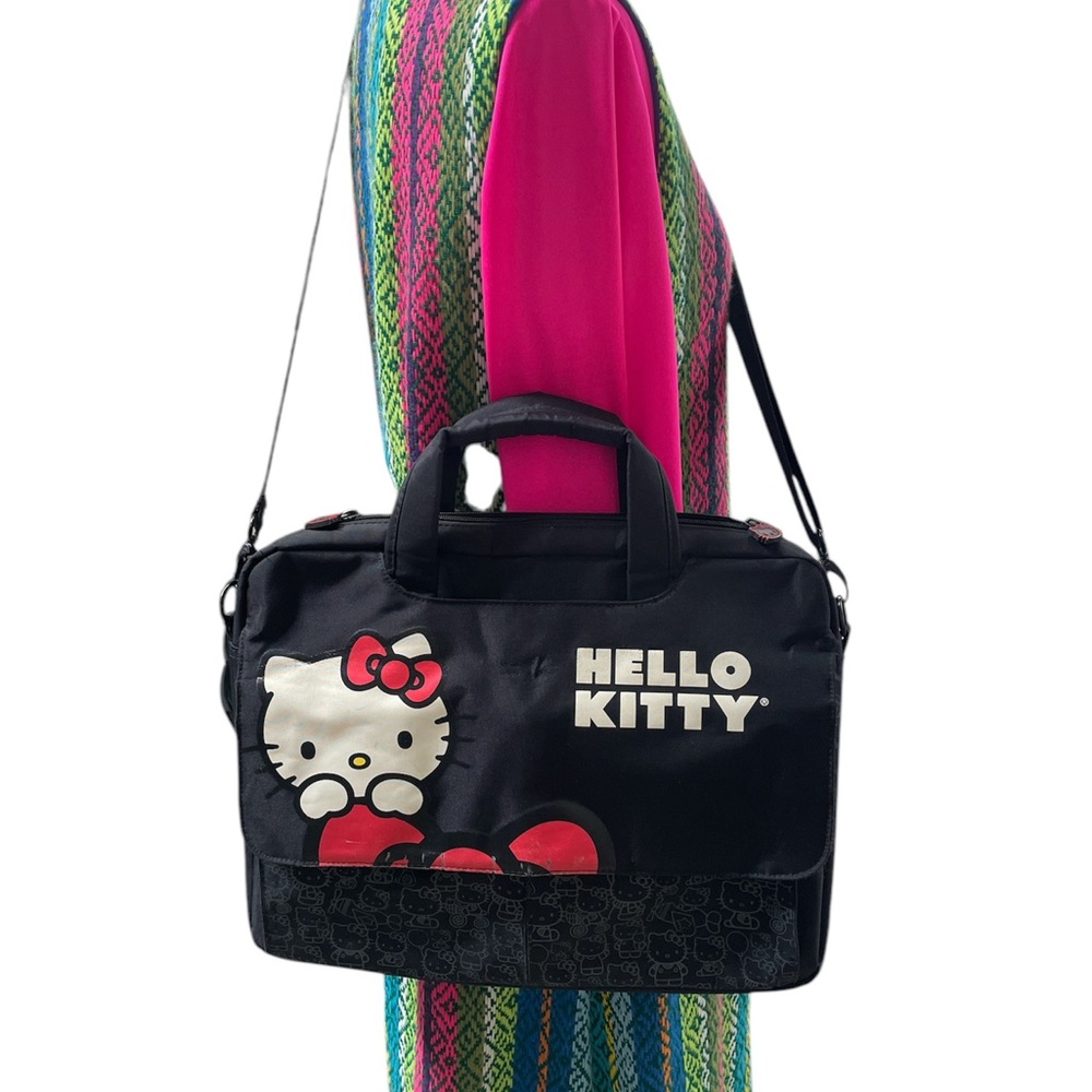 Hello Kitty Black Laptop Computer Bag 15” Shoulder Strap Sanrio